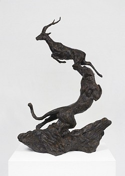 wac29438 dylan lewis s509 leopard chasing impala small maquette