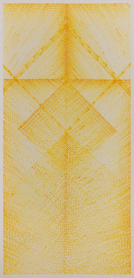 FAITH XLVII, CITRINITAS I
2026, POTATO STAMPING WITH INDIAN YELLOW INK ON HEAVYWEIGHT ARCHIVAL PAPER