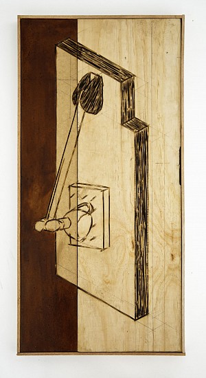 AARON PHILANDER, BLASPHEMOUS SKETCH
2025, ANGLE GRINDER ON WOOD AND VARNISH
