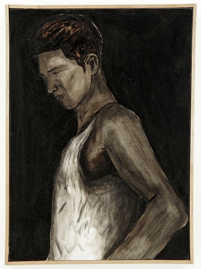 BRETT CHARLES SEILER, WESLEY WALKS ALONE AT 4AM,
2025, BITUMEN AND ROOF PAINT ON CANVAS