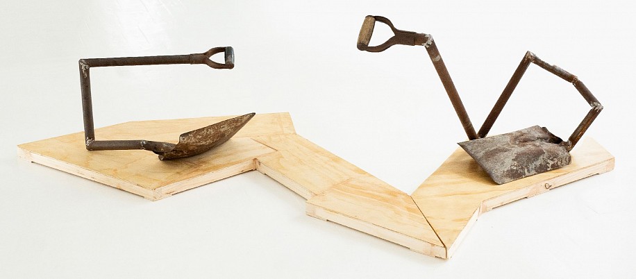 SMISO CELE, 2 (AGAIN)
2026, PLYWOOD AND FOUND SHOVELS