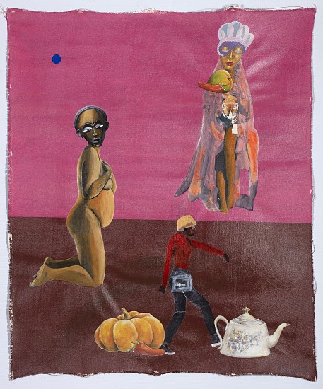 TERESA KUTALA FIRMINO, MARY'S VISION
2022, ACRYLIC AND COLLAGE ON CANVAS